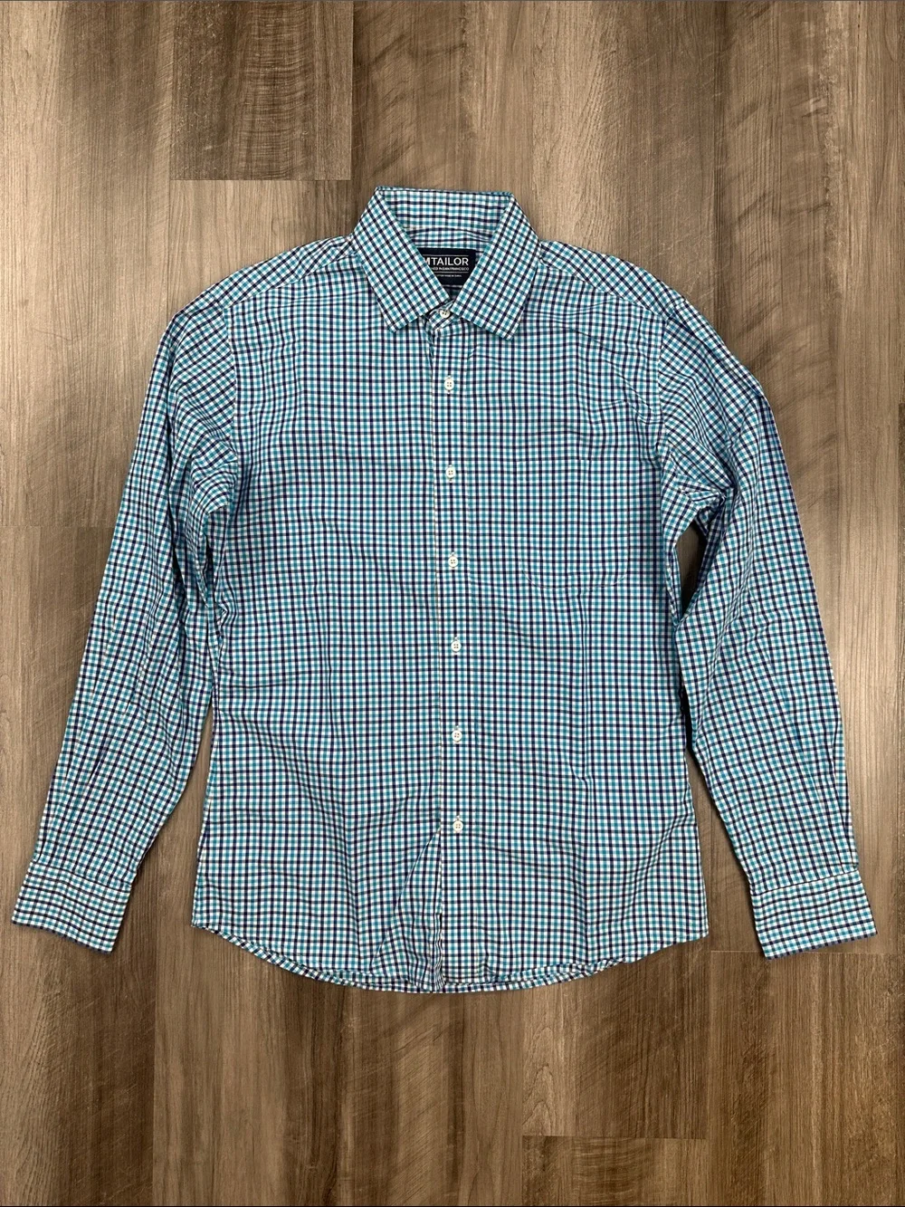 M Tailor Checkered Long Sleeve Button Down - Medium
